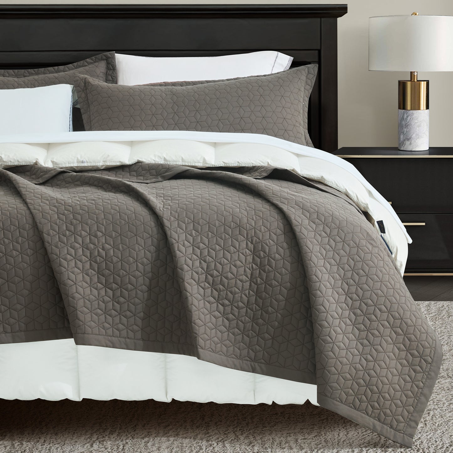 Blythease Oversized Bedspread Coverlet Set, Modern Geometric Stitched Bedding Cover