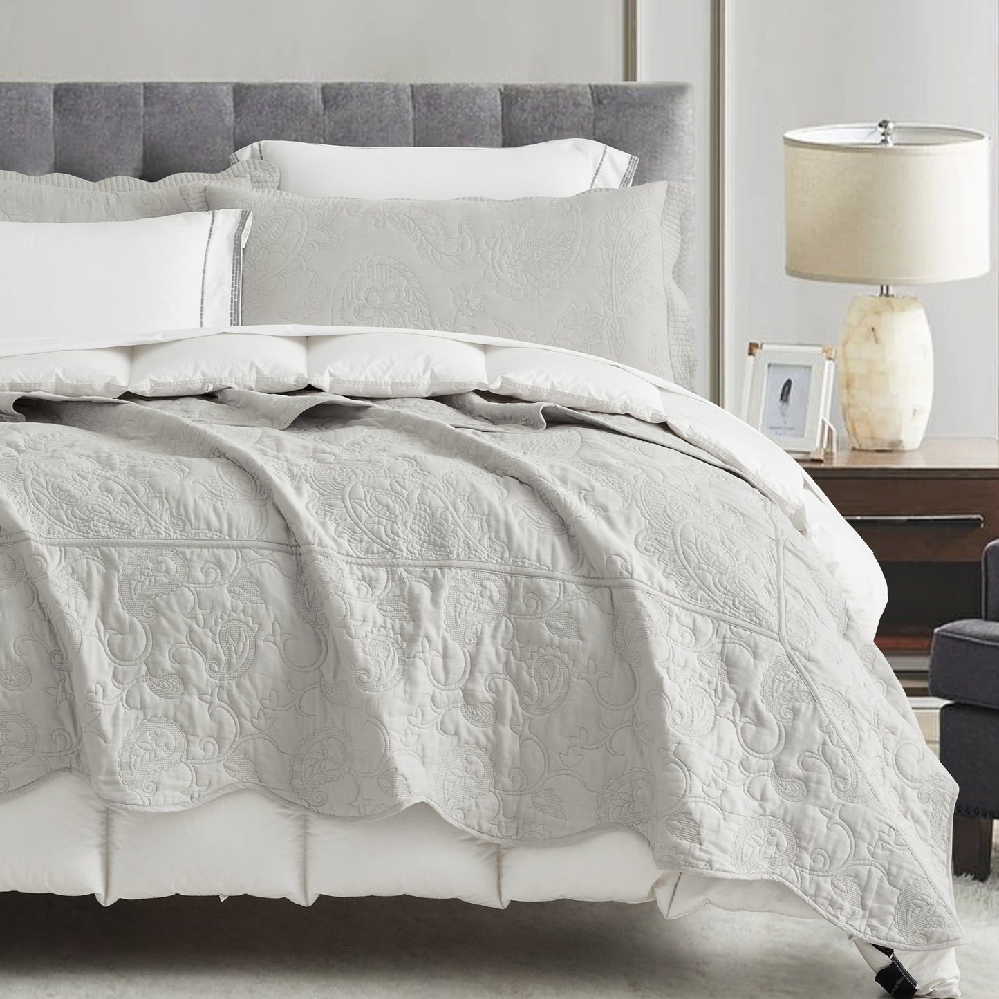 Blythease Oversized Cotton Bedspread Coverlet Set, Soft Lightweight Bedding Cover