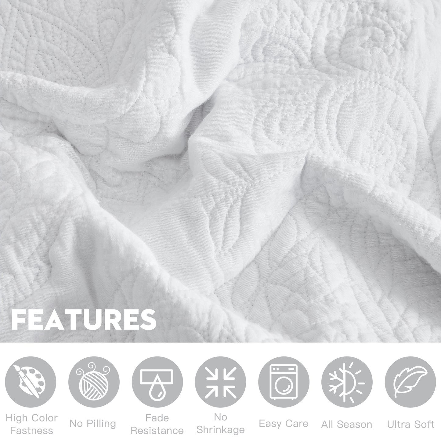 Blythease Oversized Cotton Bedspread Coverlet Set, Soft Lightweight Bedding Cover