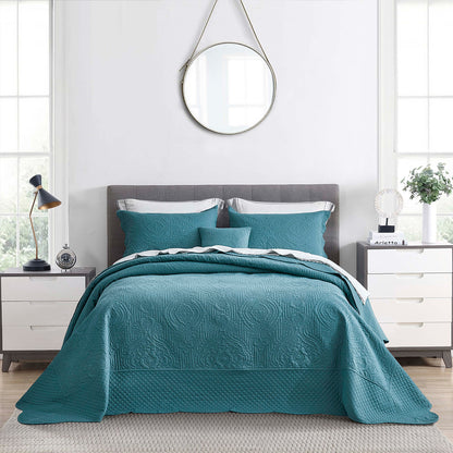 HZ & HY Ultrasonic Oversized Bedspread Coverlet Set, Lightweight Quilted Bedding Cover