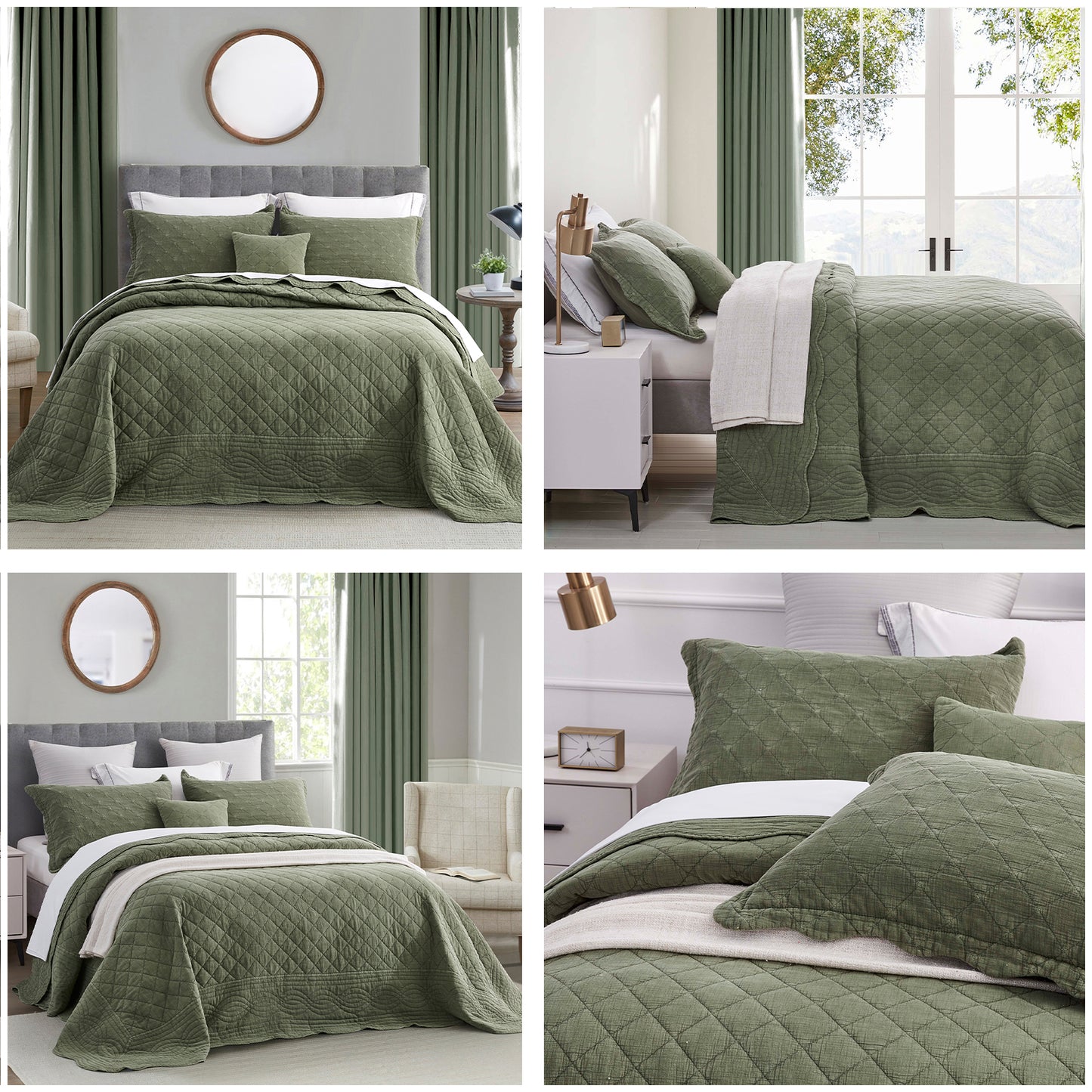 HZ & HY Oversized Bedspread Coverlet Set, Soft Colorway Lightweight Bedding Cover