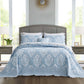 HZ & HY Jacquard Matelasse Oversized Bedspread Set, Classic Damask Reversible Bedding Cover