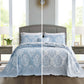 HZ & HY Jacquard Matelasse Oversized Bedspread Set, Classic Damask Reversible Bedding Cover
