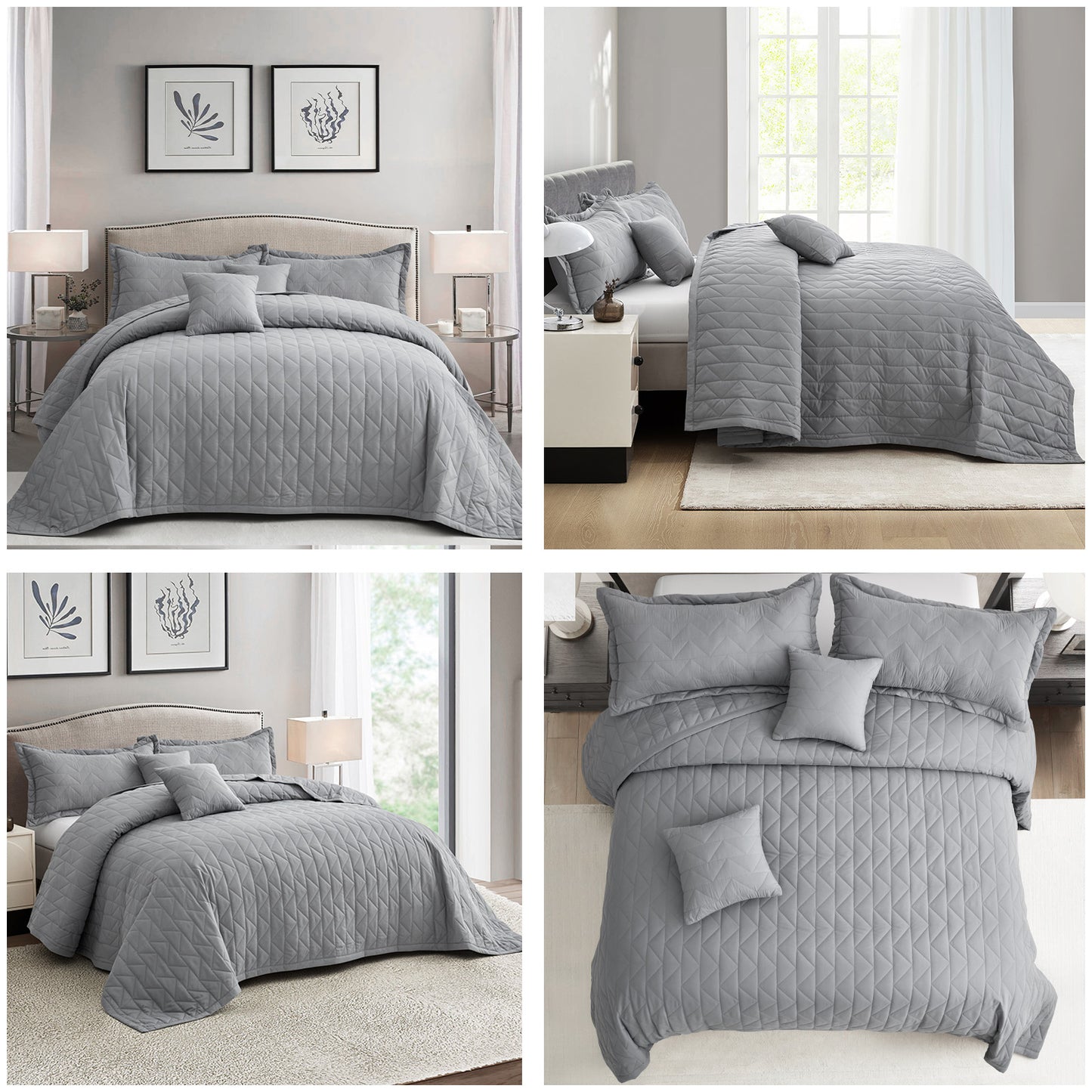 Blythease Oversized Bedspread Coverlet Set, Clean Diamond Quilted Bedding Cover