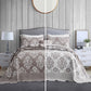 HZ & HY Jacquard Matelasse Oversized Bedspread Set, Classic Damask Reversible Bedding Cover