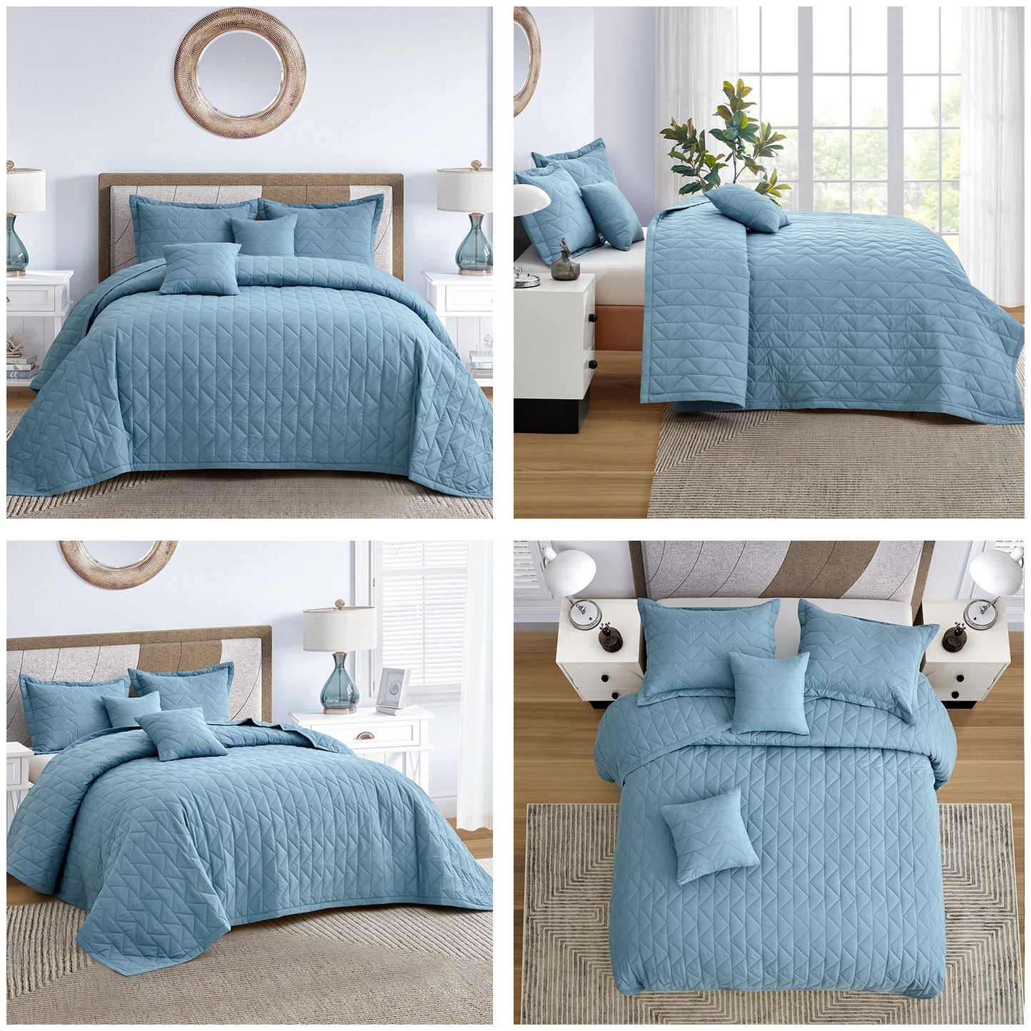 Blythease Oversized Bedspread Coverlet Set, Clean Diamond Quilted Bedding Cover