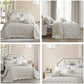 Blythease Jacquard Oversized Bedspread Set, Classic Damask Bedding Cover