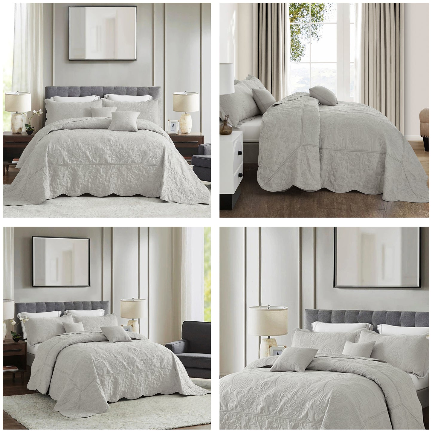 Blythease Oversized Cotton Bedspread Coverlet Set, Soft Lightweight Bedding Cover