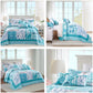 HZ & HY Coastal Oversized Bedspread Coverlet Set, Beach Nautical Lightweight Reversible 6 Piece Bedding Cover