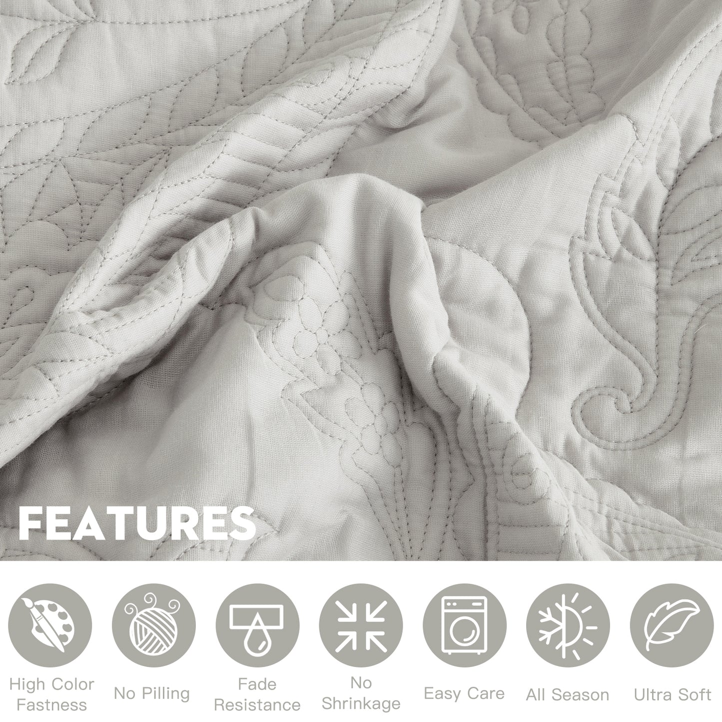 Blythease Oversized Cotton Bedspread Coverlet Set, Soft Lightweight Bedding Cover