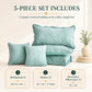 Blythease Oversized Velvet Bedspread Coverlet Set, Diamond Quilted Reversible 5 Piece Bedding Cover