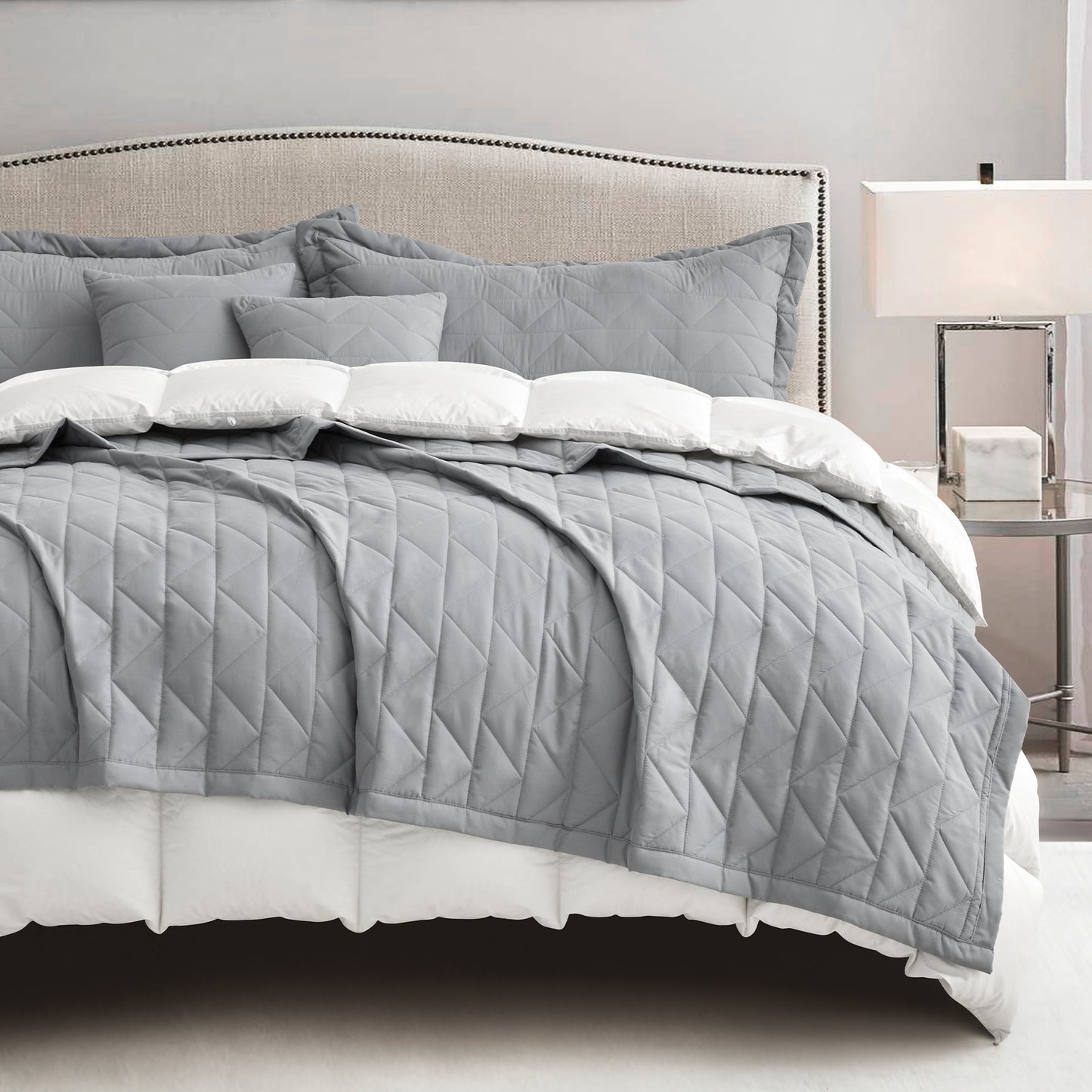 Blythease Oversized Bedspread Coverlet Set, Clean Diamond Quilted Bedding Cover