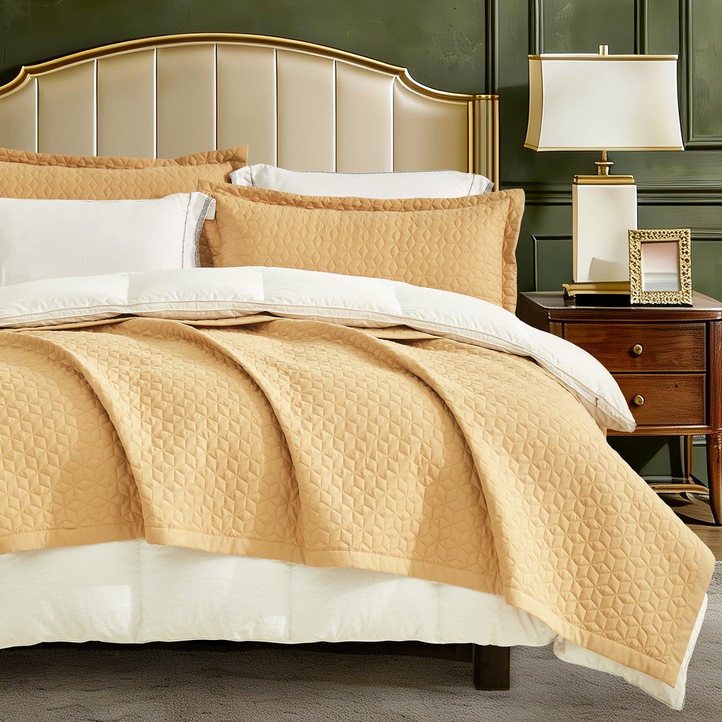 Blythease Oversized Bedspread Coverlet Set, Modern Geometric Stitched Bedding Cover