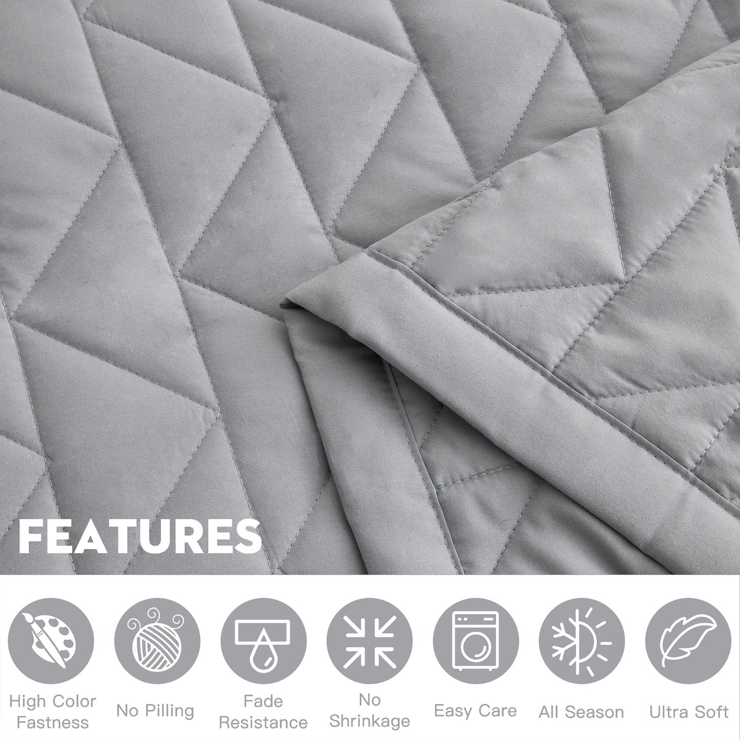 Blythease Oversized Bedspread Coverlet Set, Clean Diamond Quilted Bedding Cover
