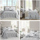 Blythease Jacquard Oversized Bedspread Set, Classic Damask Bedding Cover