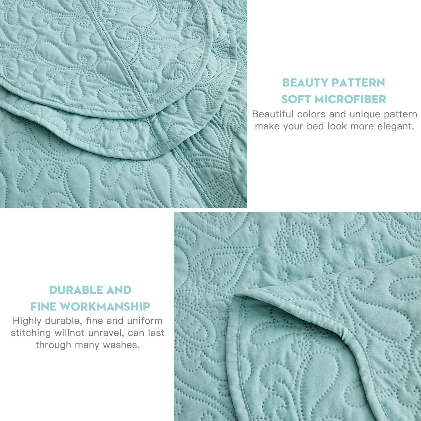 Blythease Oversized Bedspread Coverlet Set, Geometric Ultrasonic Quilted Bedding Cover