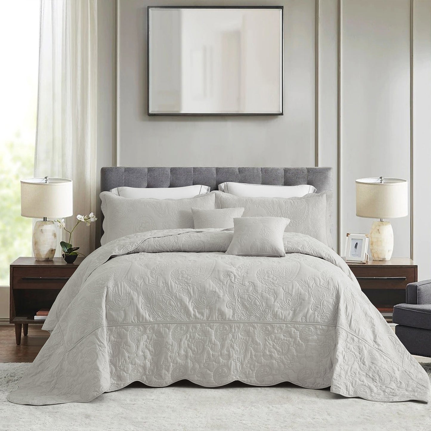 Blythease Oversized Cotton Bedspread Coverlet Set, Soft Lightweight Bedding Cover