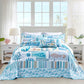 HZ & HY Coastal Oversized Bedspread Coverlet Set, Beach Nautical Lightweight Reversible 6 Piece Bedding Cover