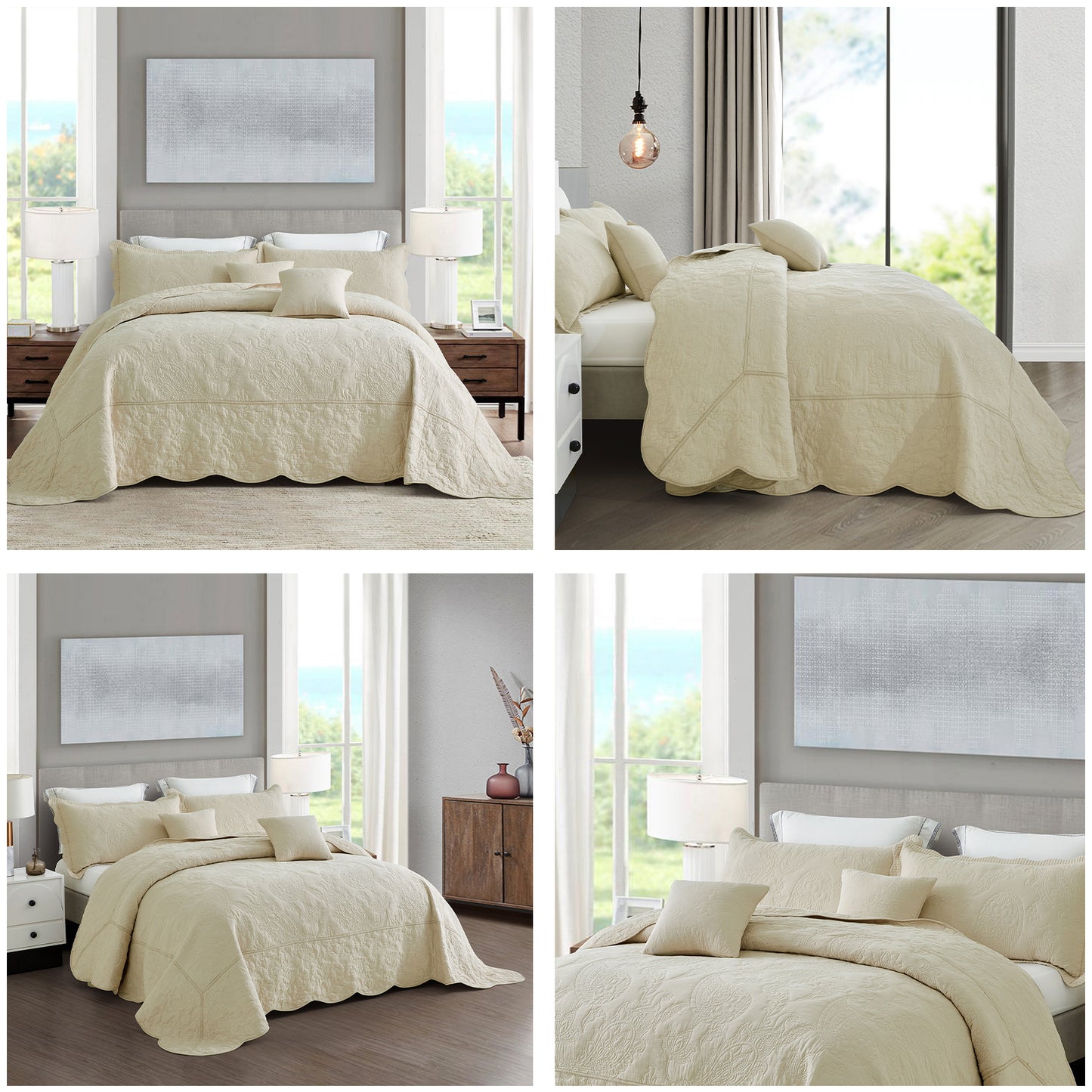 Blythease Oversized Cotton Bedspread Coverlet Set, Soft Lightweight Bedding Cover