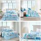 HZ & HY Coastal Oversized Bedspread Coverlet Set, Beach Nautical Lightweight Reversible 6 Piece Bedding Cover