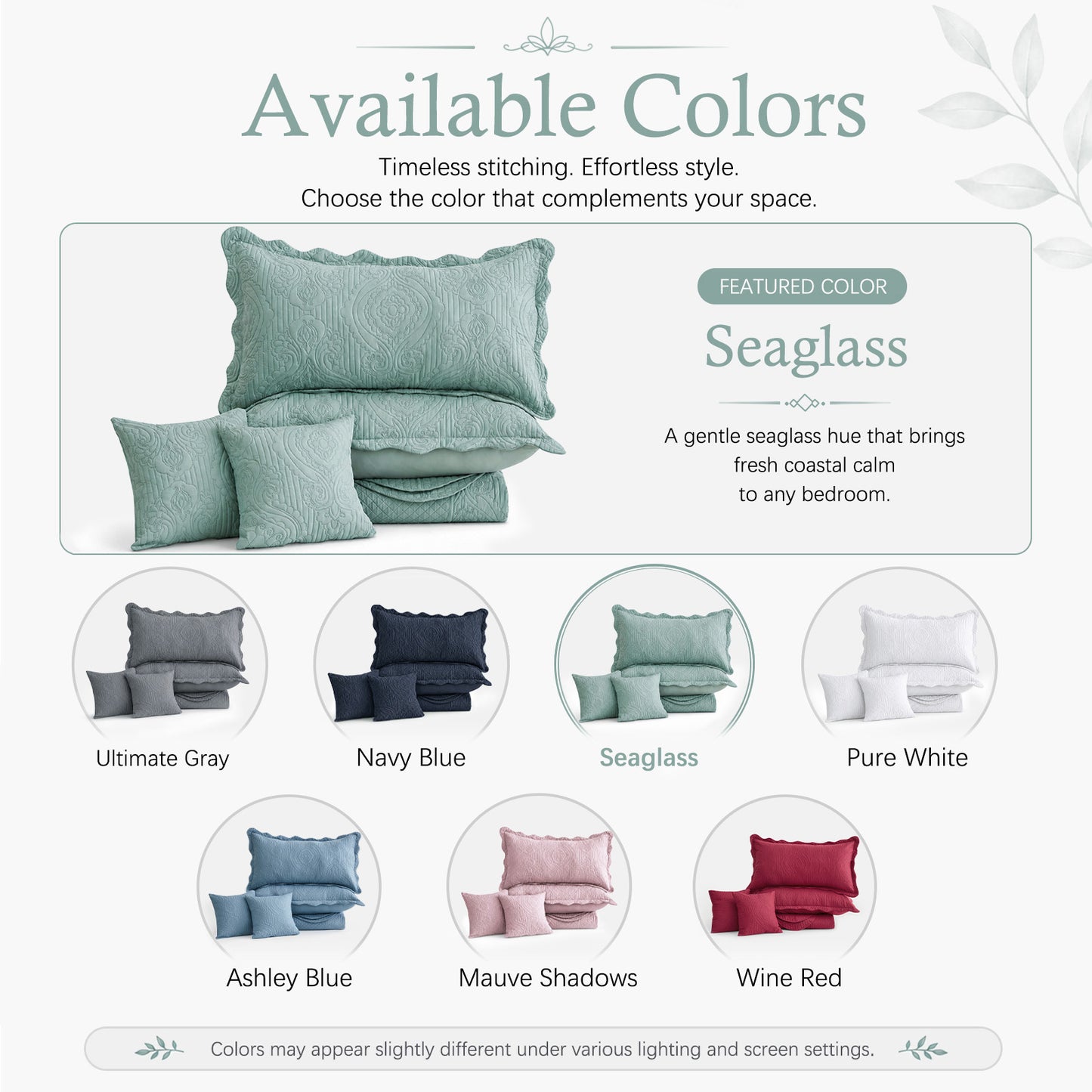 HZ & HY Ultrasonic Oversized Bedspread Coverlet Set, Lightweight Quilted Bedding Cover